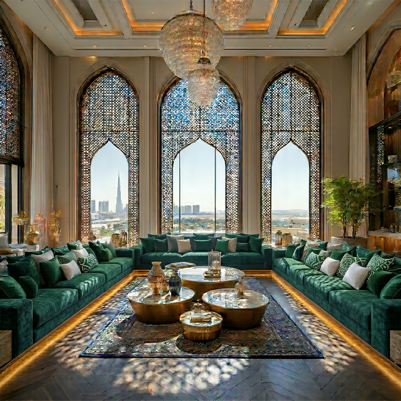 كنب مجلس Al‑Qamar الفاخر على شكل U